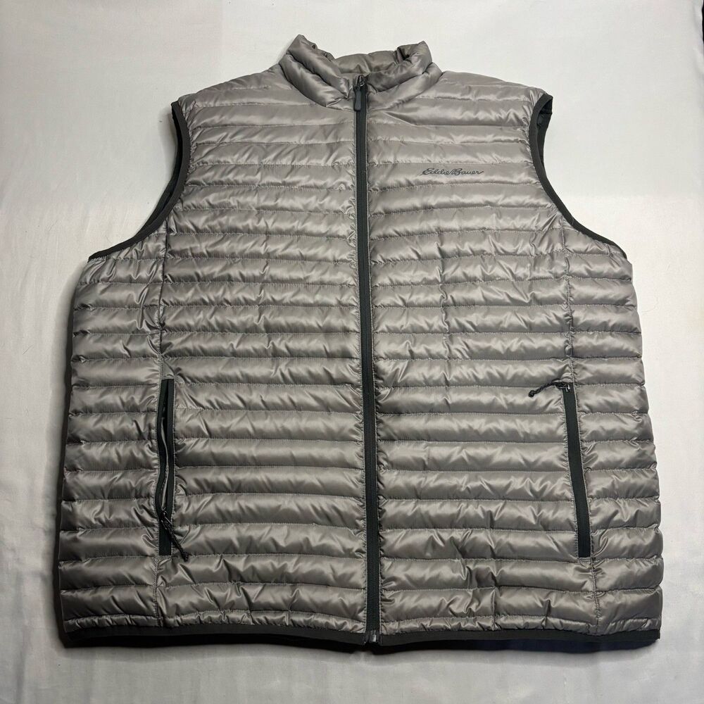 Eddie Bauer Gray Quilted Insulated Puffer Vest Jacket Men’s XL Eb700